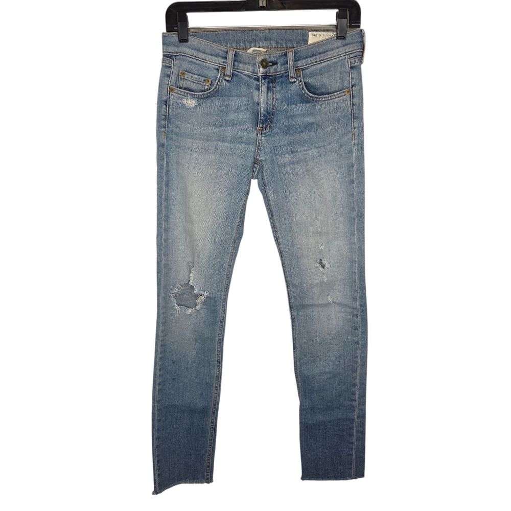 Rag & Bone Dre June Slim Raw Hem Denim Jeans Size 24 W1590k510jun